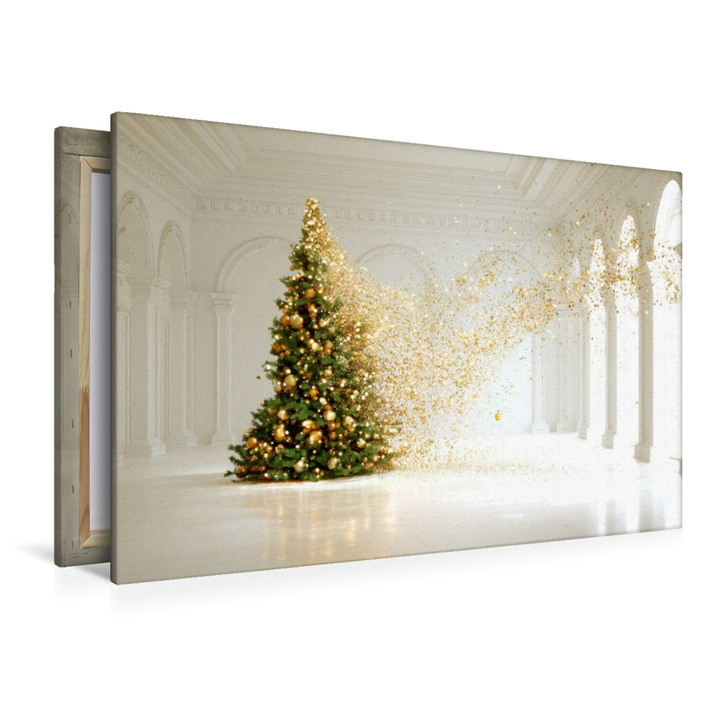 Weihnachtsbaum im weißen Raum – Minimalistische Kunst mit festlicher Eleganz