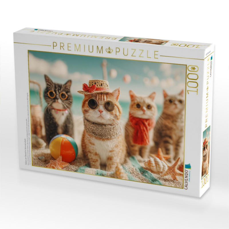 Katzen am Strand im Sommerurlaub