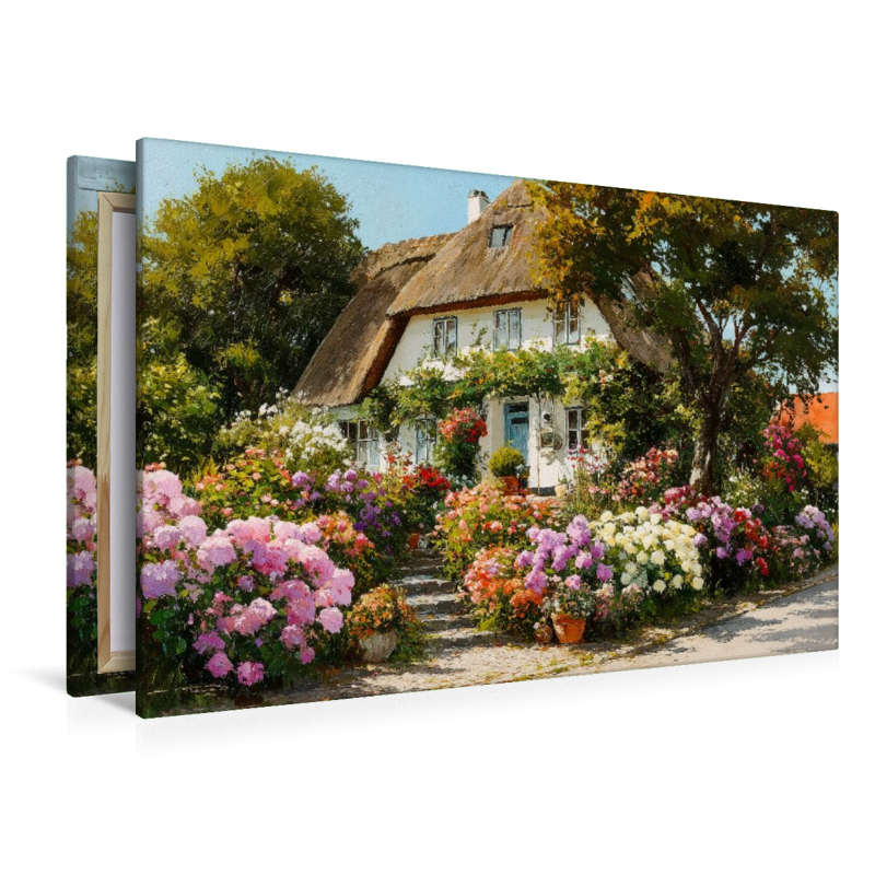 Reetdachhaus auf Sylt mit blühendem Garten in Keitum