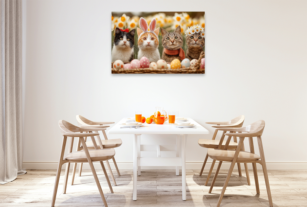 Süße Katzen zu Ostern mit Osterhasenohren
