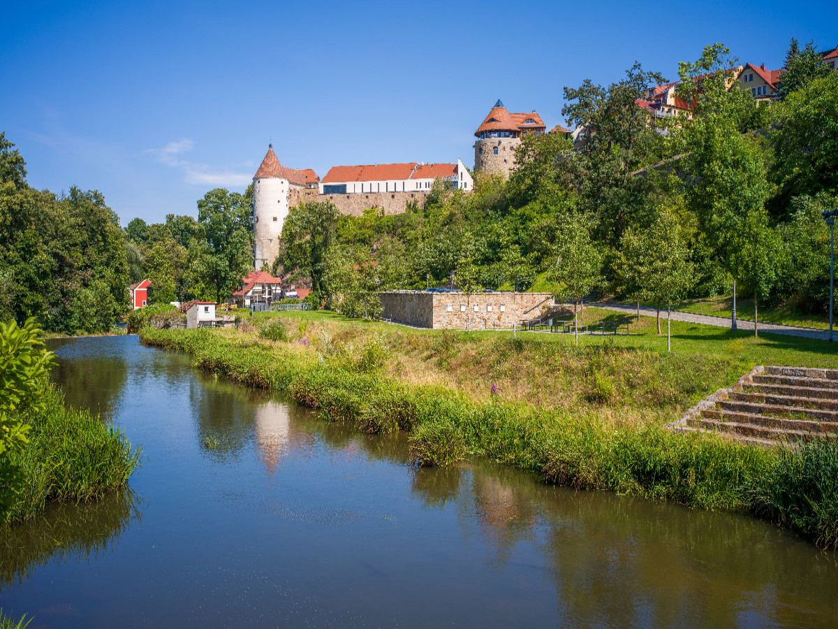 Bautzen - Blick über die Spree zum Burgwasserturm
