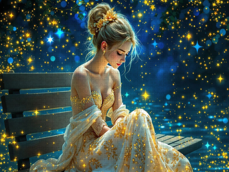 Titelbild aus dem Kalender Lichtgeflüster - Frau auf Bank