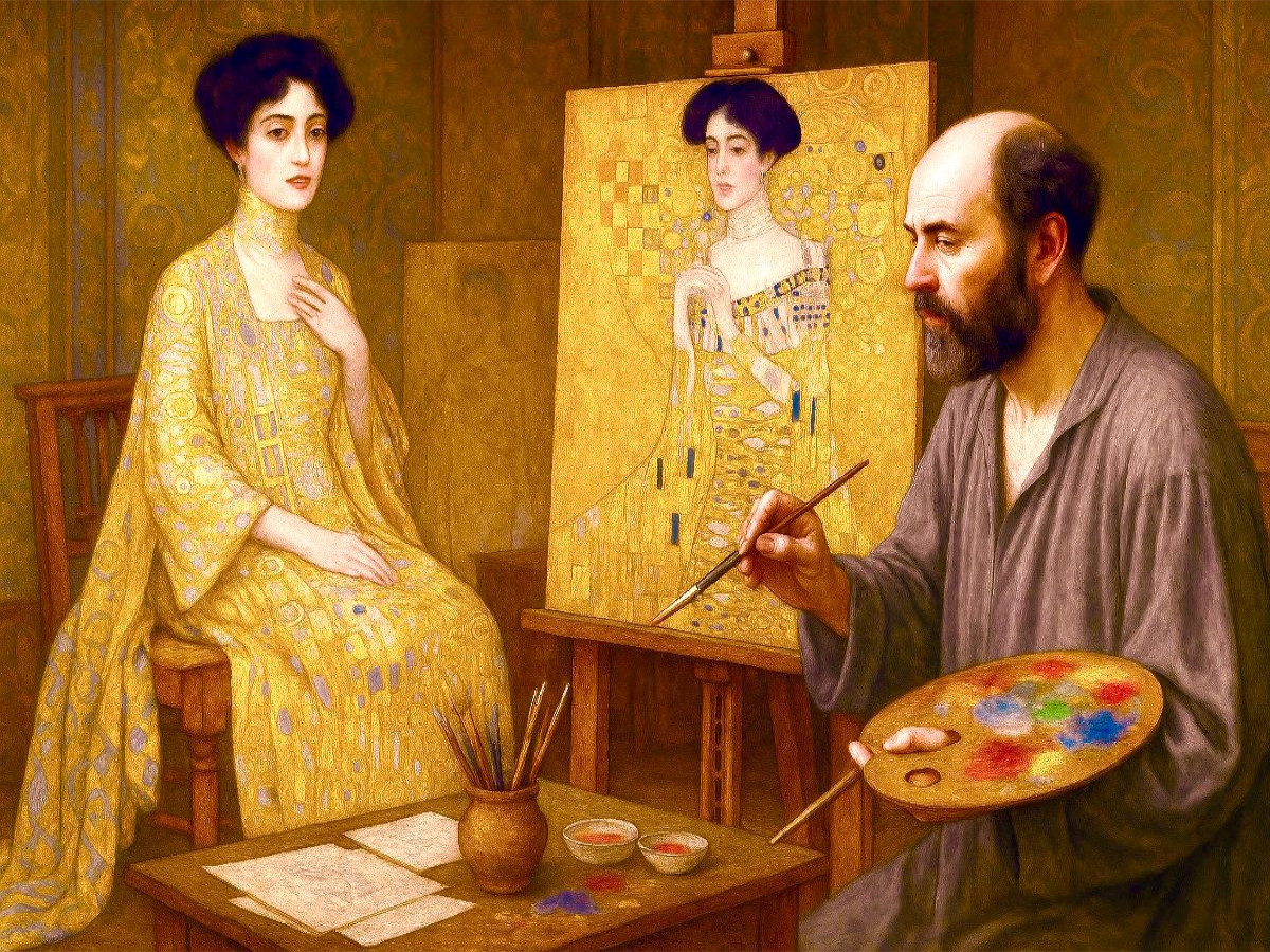 Gustav Klimt malt „Adele Bloch-Bauer I“