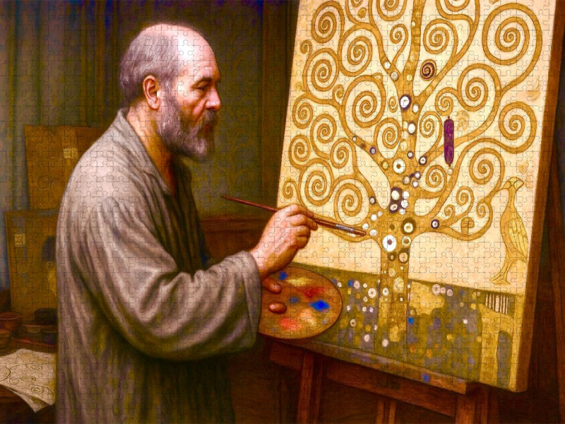 Gustav Klimt malt den „Baum des Lebens“
