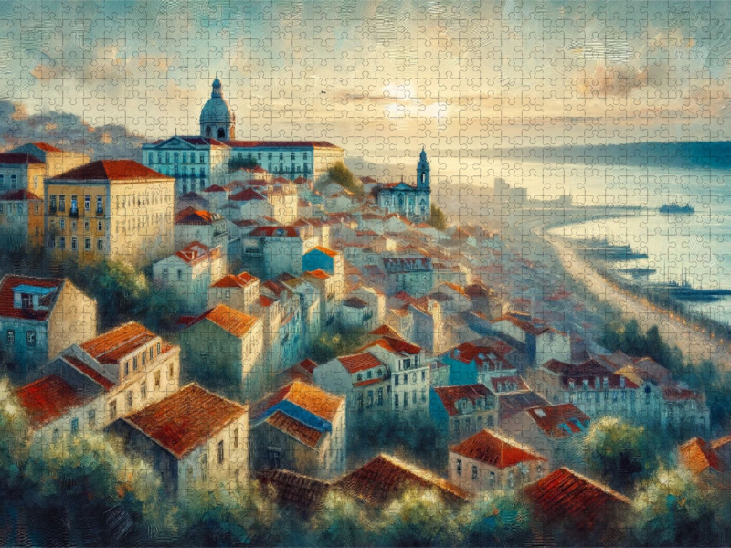 Lissabons sanfte Dämmerung: Eine KI-gemalte Ode an die Stille