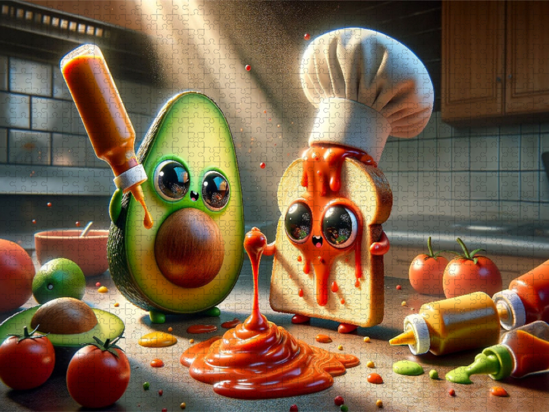 Saucen-Explosion im Sonnenlicht: Avocado und Toast in der Ketchup-Krise