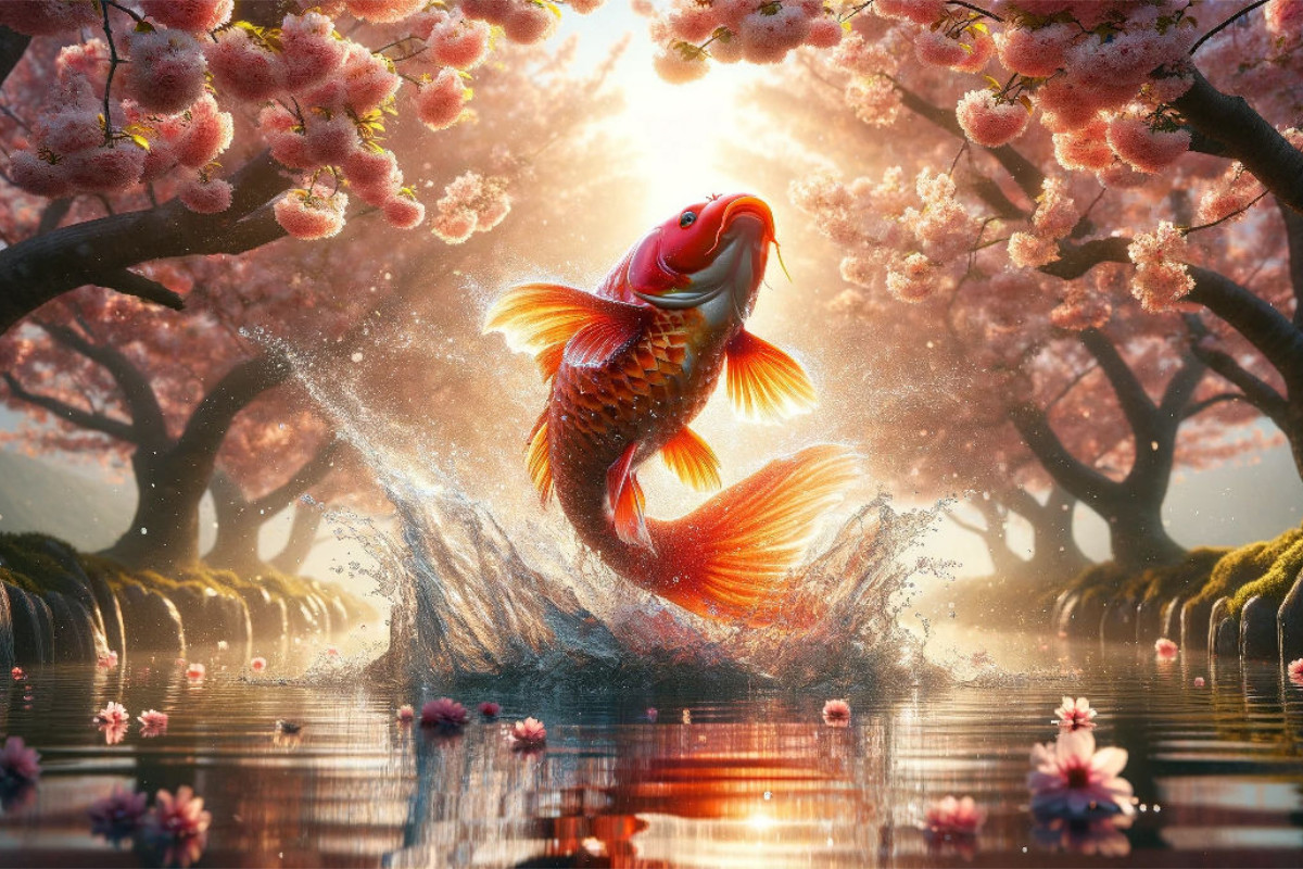 Aufstieg des Koi - Ein Sprung durch die Frühlingsdämmerung