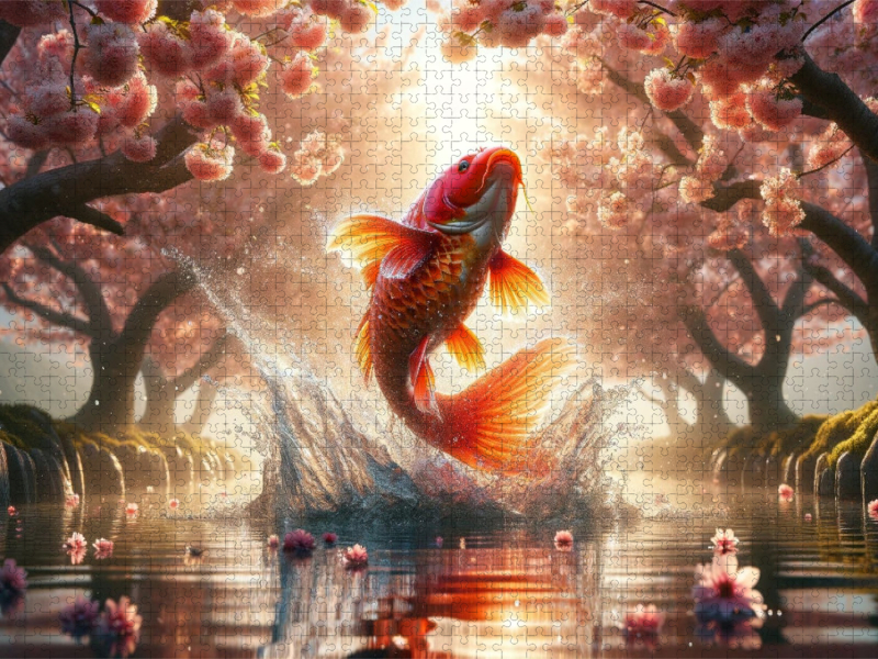 Aufstieg des Koi - Ein Sprung durch die Frühlingsdämmerung