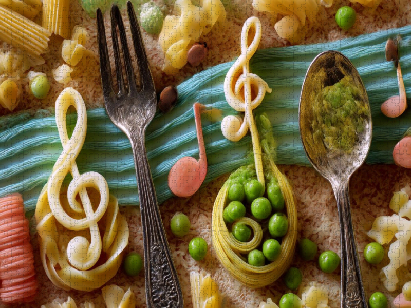 Musikalische Küchenpoesie mit Nudeln und Erbsen
