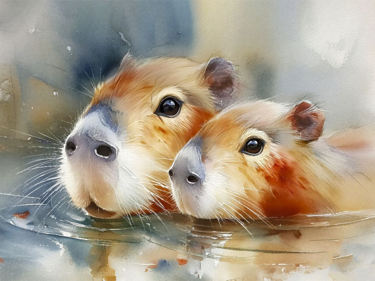 Neugier mit nassen Schnurrhaaren