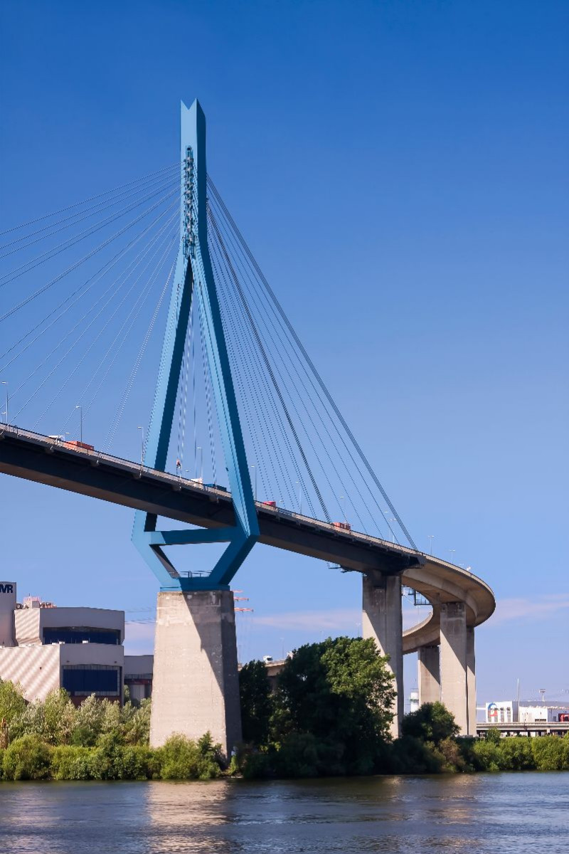 Koehlbrandbruecke ueber den Koehlbrand, Hamburg, Deutschland