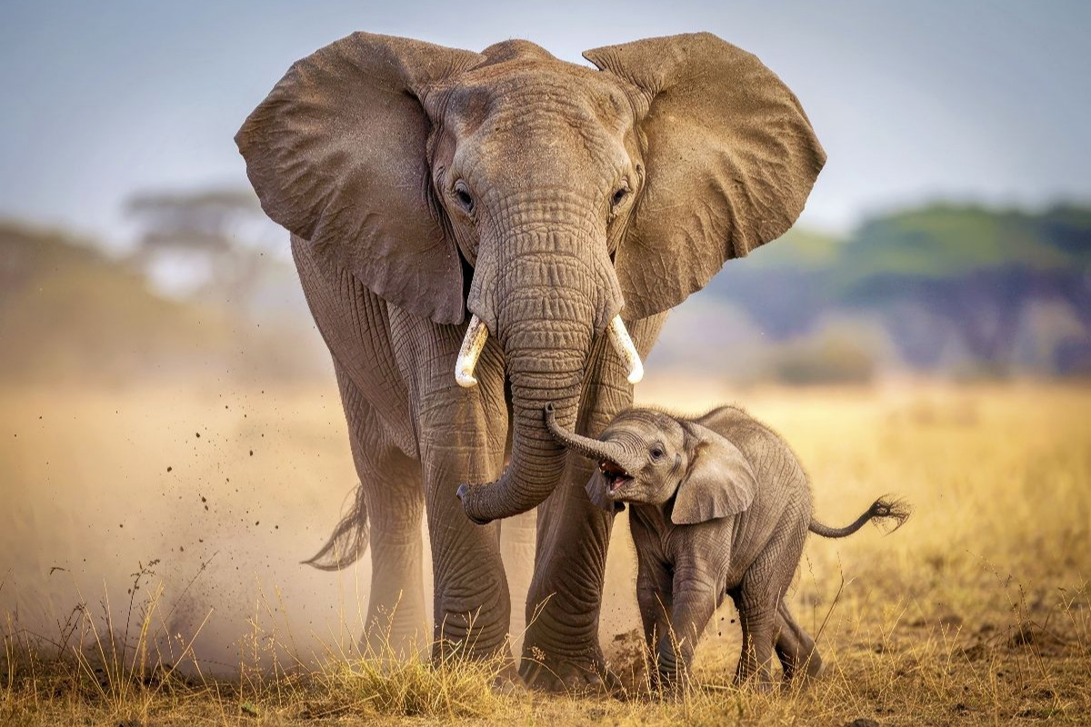 Ein Motiv aus dem Kalender Große und kleine Elefanten