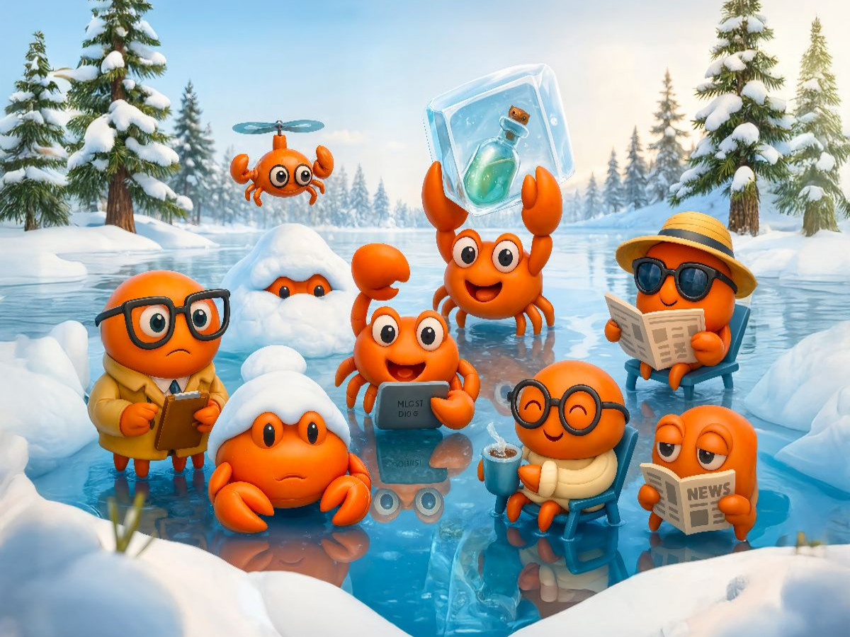 Winterabenteuer vieler kleiner geheimer Agentenkrabben