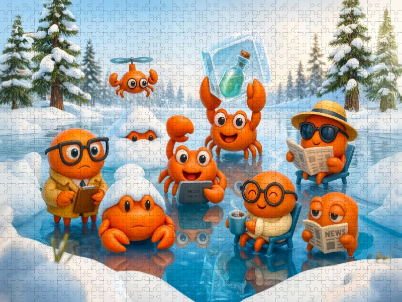 Winterabenteuer vieler kleiner geheimer Agentenkrabben