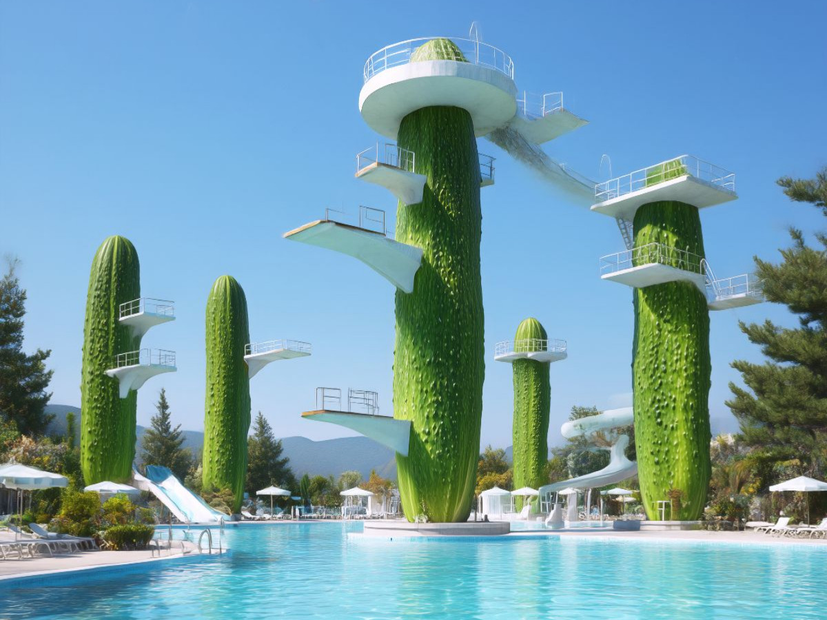 Salatgurken als Sprungtürme