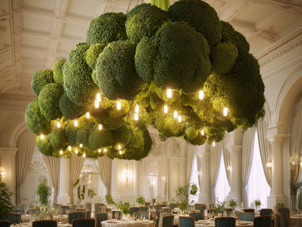 Brokkoli als festlicher Lüster
