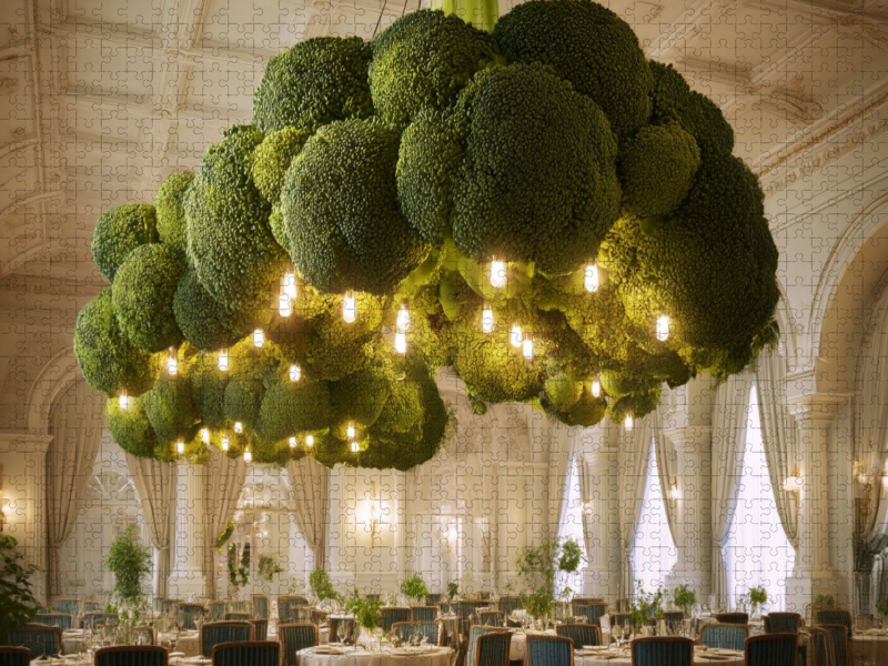 Brokkoli als festlicher Lüster