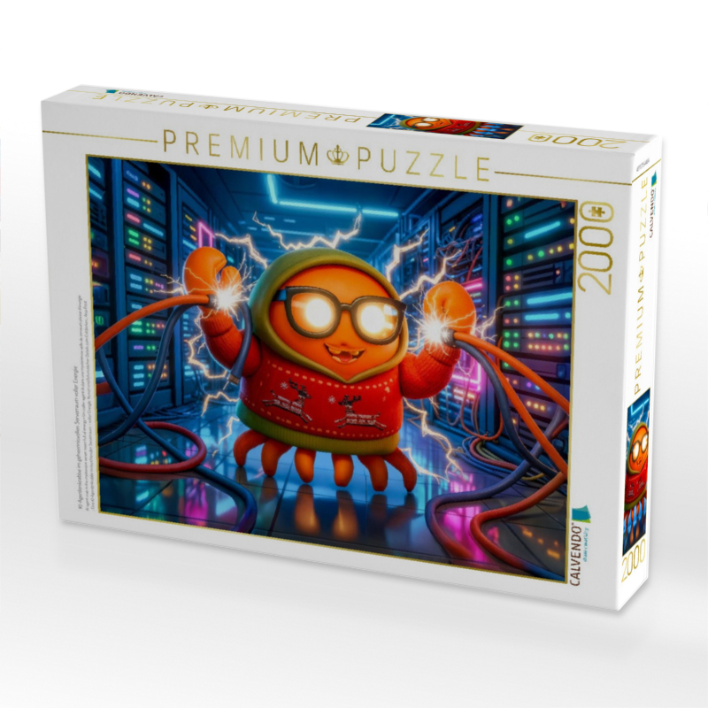 KI‑Agentenkrabbe im geheimnisvollen Serverraum voller Energie