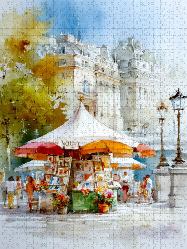 Ein Pariser Bouquinistenstand am Seineufer