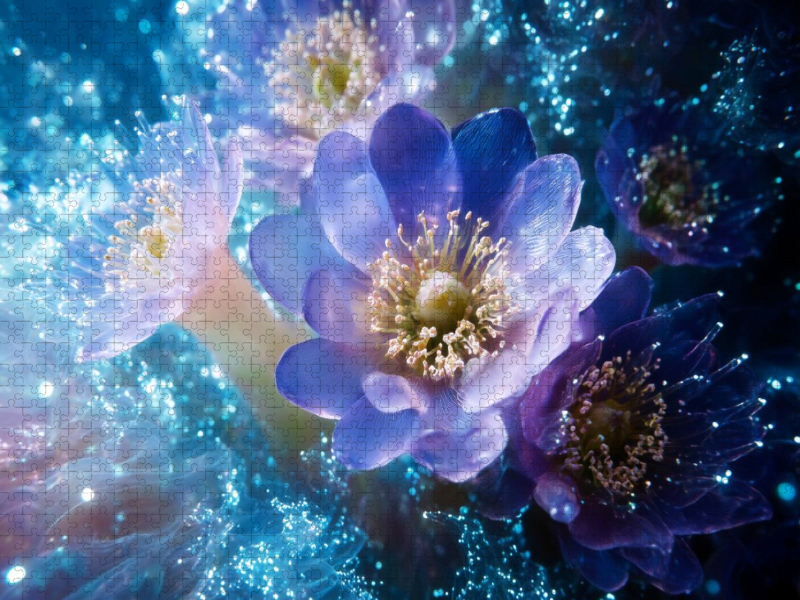 Kristall-Anemonen im Tiefenlicht