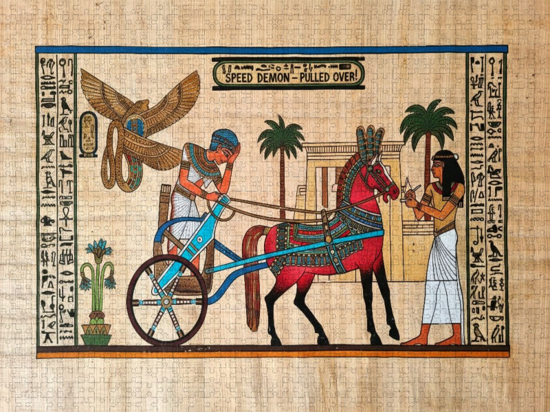Polizeikontrolle im alten Ägypten auf Papyrus