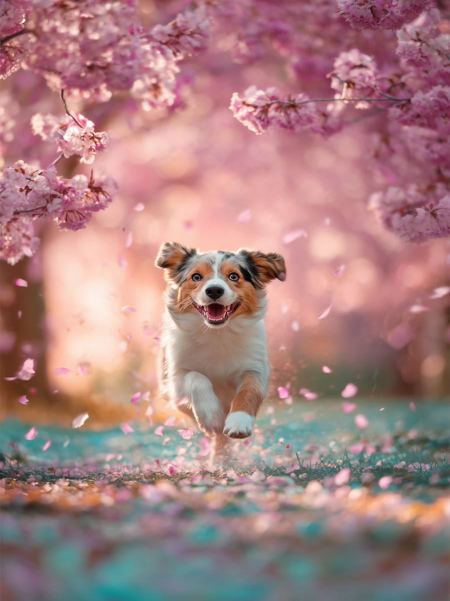 Vier Pfoten im Blütenrausch