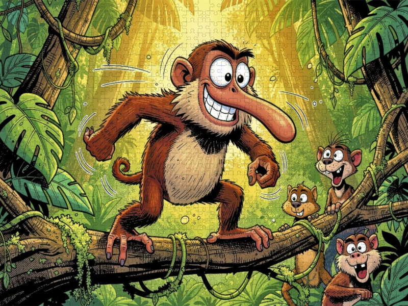 Ein Motiv aus dem Kalender Lustige Nasenaffen - Comic