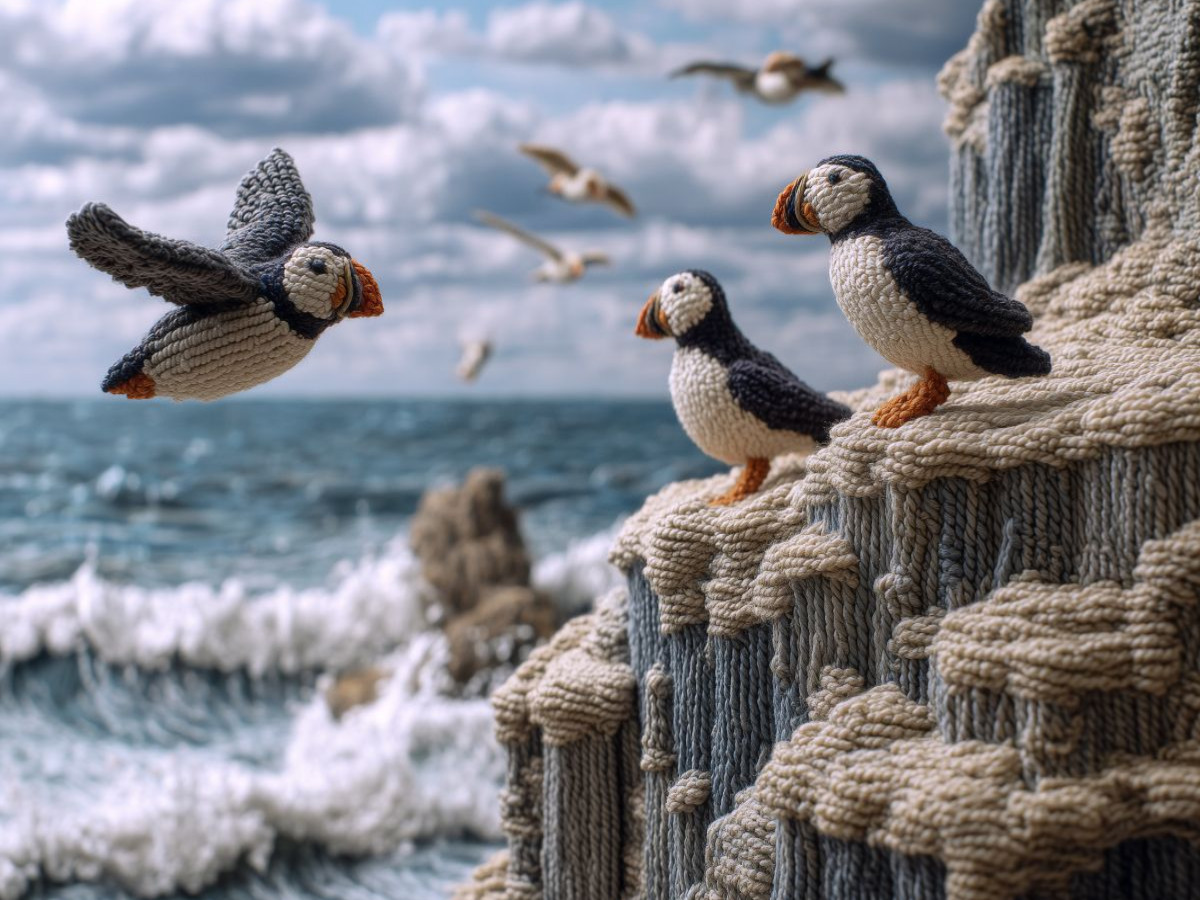 Atlantikklippen mit Papageientauchern