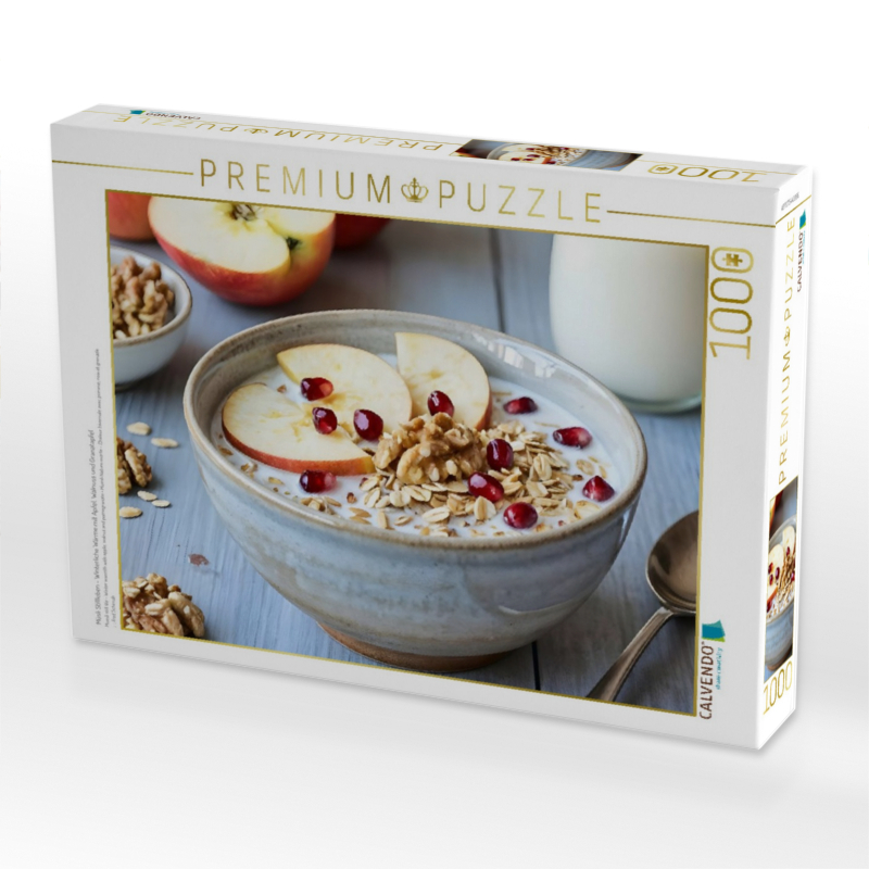 Müsli Stillleben - Winterliche Wärme mit Apfel, Walnuss und Granatapfel