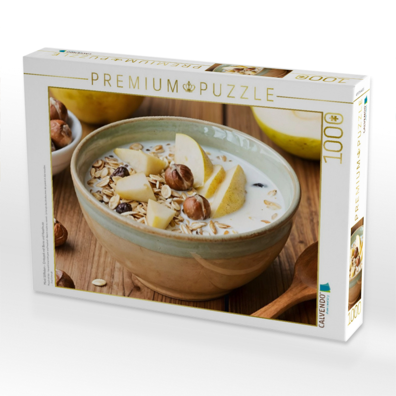 Müsli Stillleben - Erntezeit mit Birne und Haselnuss
