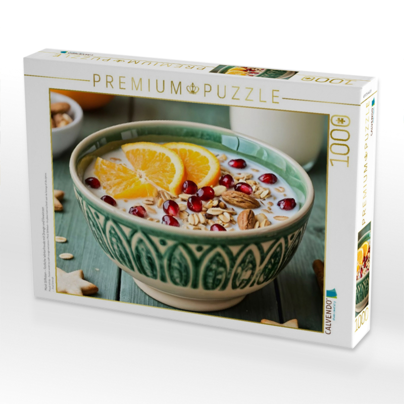 Müsli Stillleben - Festliche Winterfreude mit Orange und Gewürzen