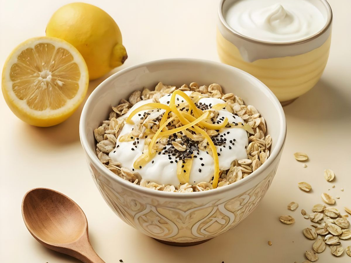 Müsli Stillleben - Leichtigkeit mit Zitrone, Honig und Chia