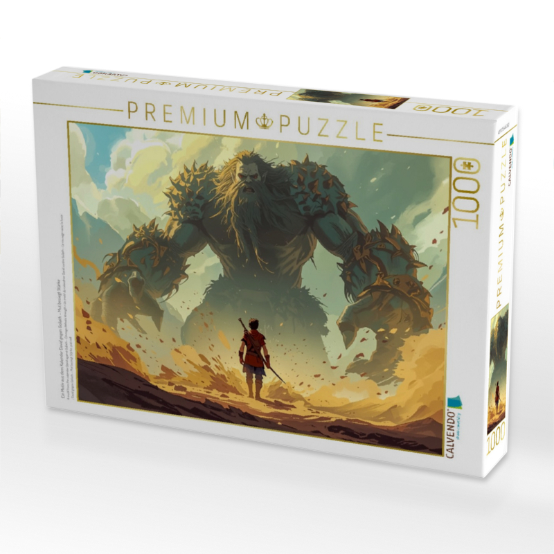 Ein Motiv aus dem Kalender David gegen Goliath – Mut besiegt Stärke