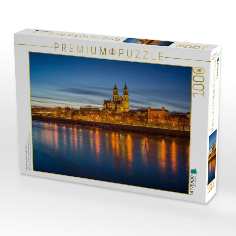 Magdeburg und die Elbe bei Nacht