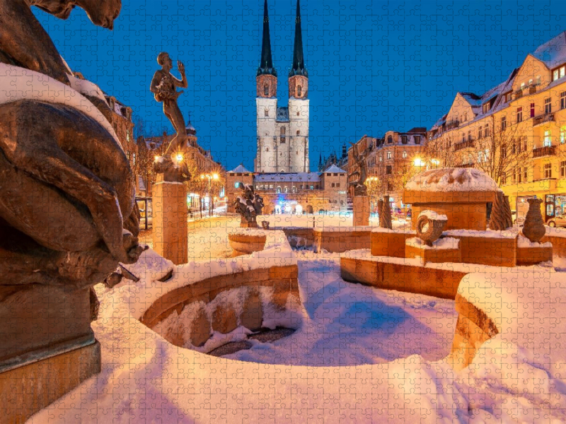 Halle-Saale im Winter