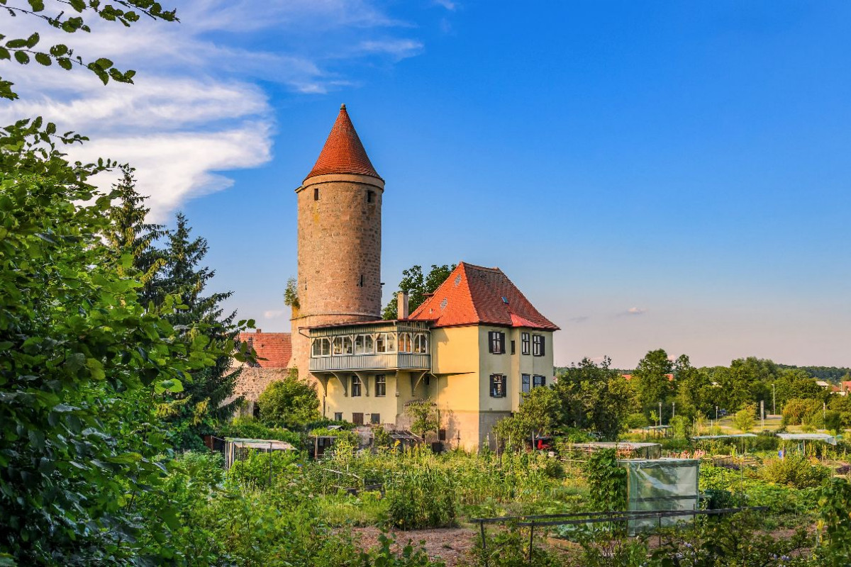 Salwartenturm mit ehemaligem Eckzwingerstand, Dinkelsbühl, Deutschland