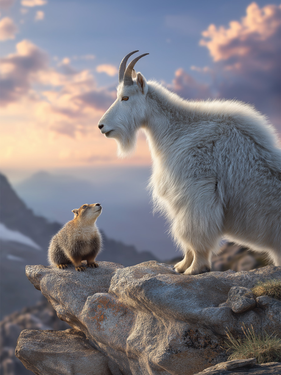 Freunde hoch über den Wolken