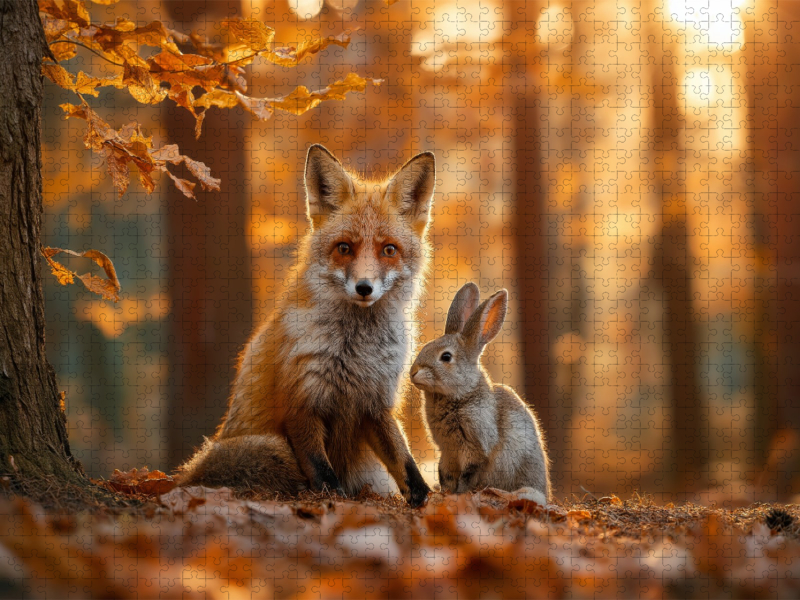 Ein stiller Moment im Herbstwald