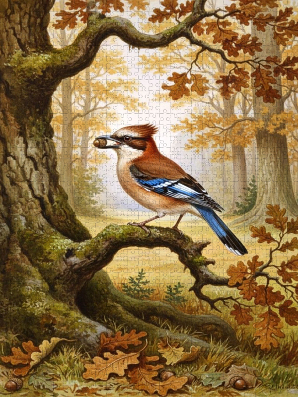 Eichelhäher als Gemälde