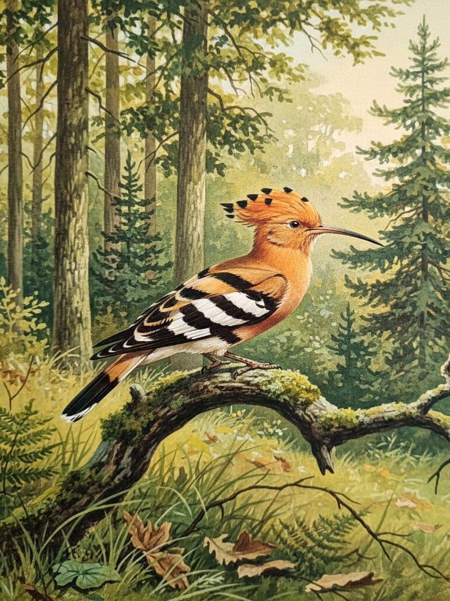 Wiedehopf als Gemälde