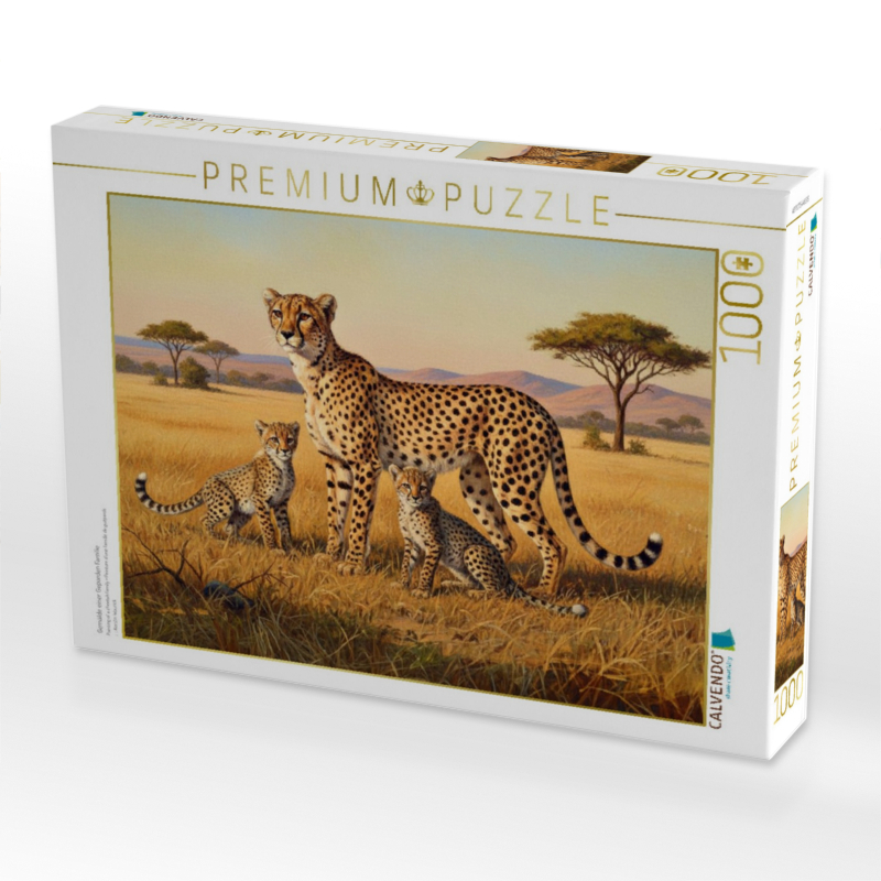 Gemälde einer Geparden Familie