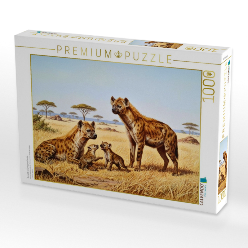 Gemälde einer Hyänenfamilie