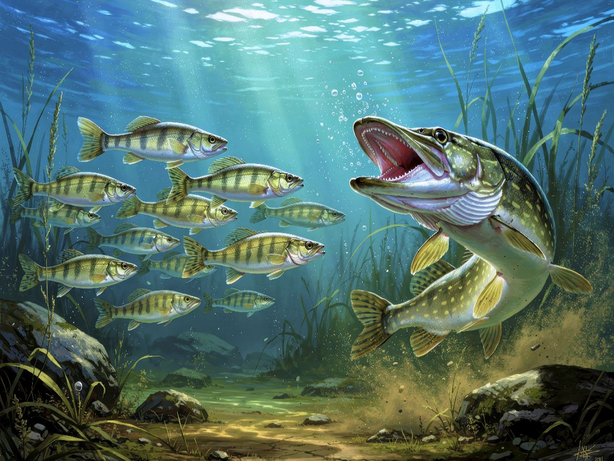 Ein Motiv aus dem Kalender Barsche im See