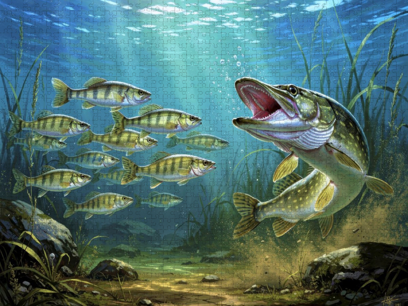 Ein Motiv aus dem Kalender Barsche im See