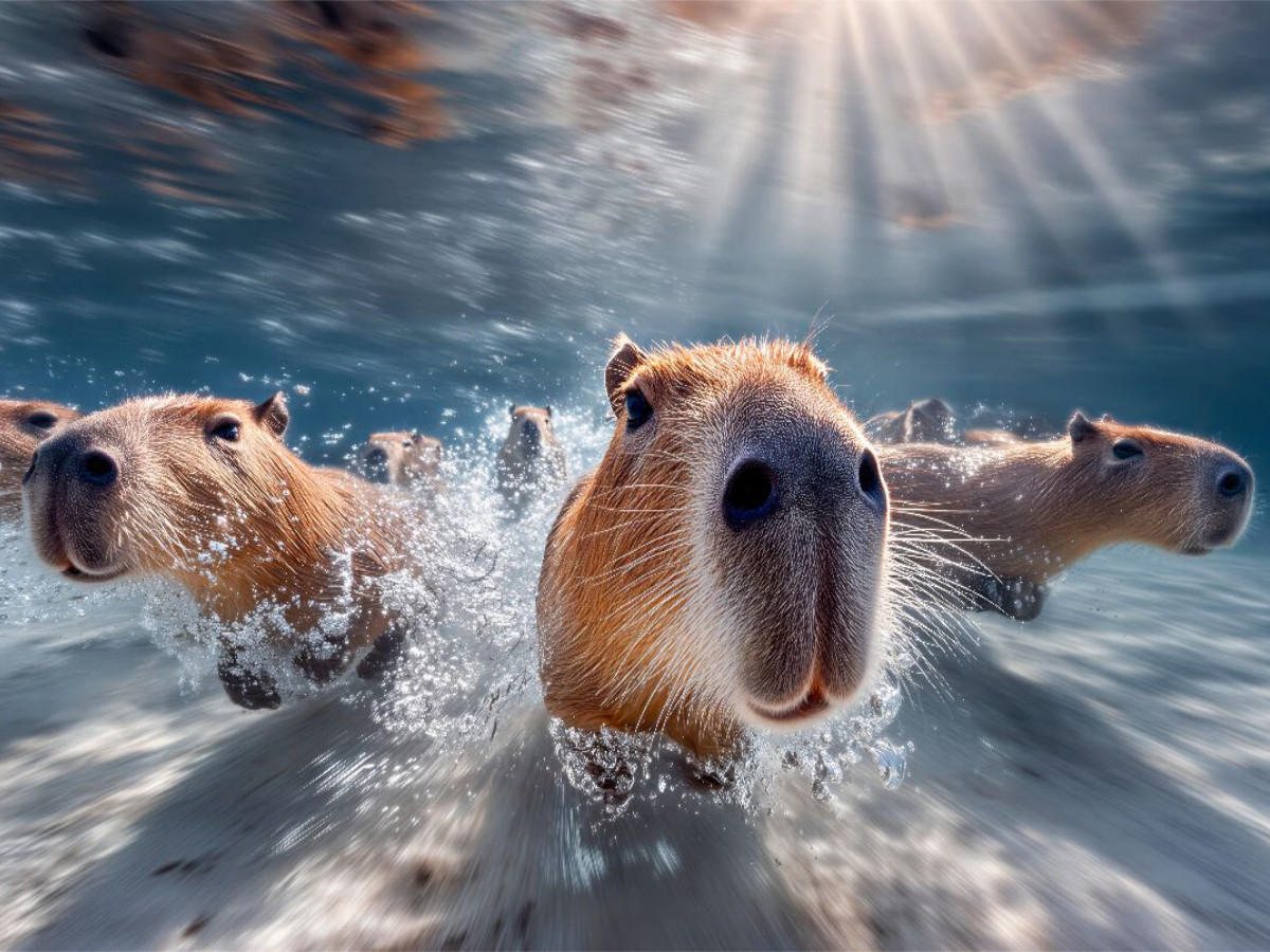 Heute üben wir Synchronschwimmen