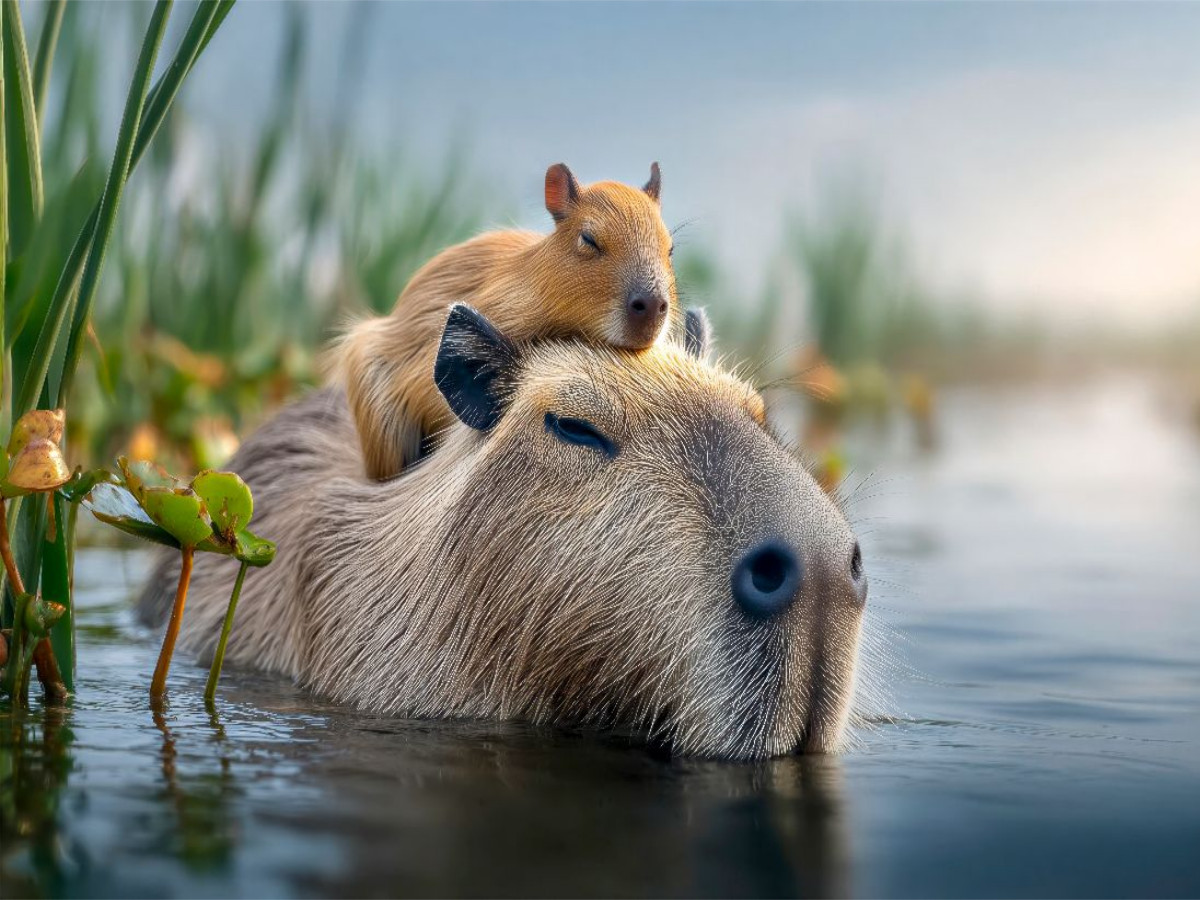Mama und Baby gönnen sich ein Schläfchen