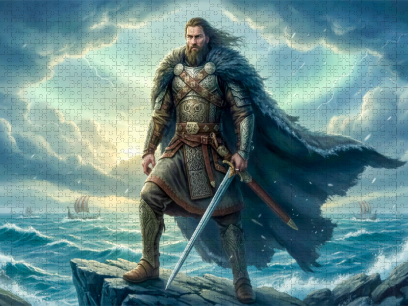 Der Held Beowulf blickt dem Schicksal entgegen