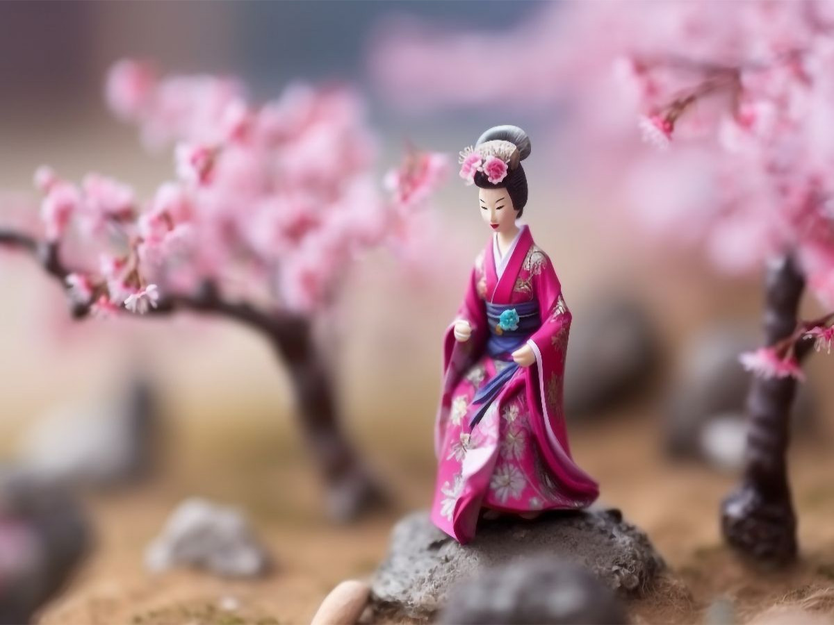 Geisha zur Kirschblüte - in Miniatur