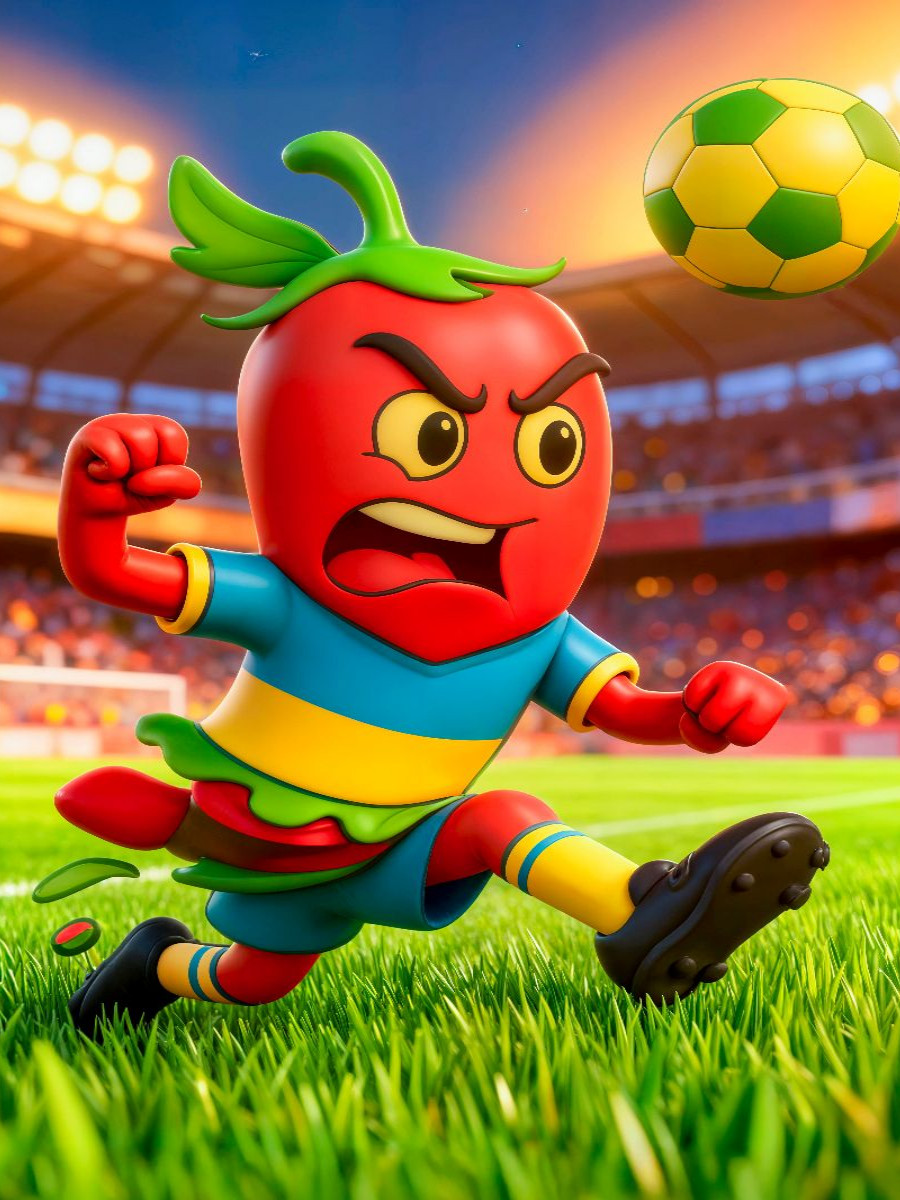 3D Fussballmotiv Chile Chili Figur