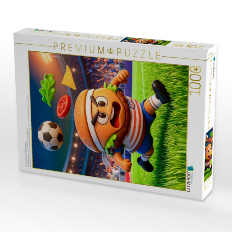 3D Fussballmotiv USA Burger Figur